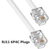 AIMIJIA Phone Cord, 6P4C Black Phone Telephone Extension Cord Cable Line Wire RJ11 6P4C Modular Plug for Landline Telephone Modem Accessory (6ft-2 Pack-White) view 2