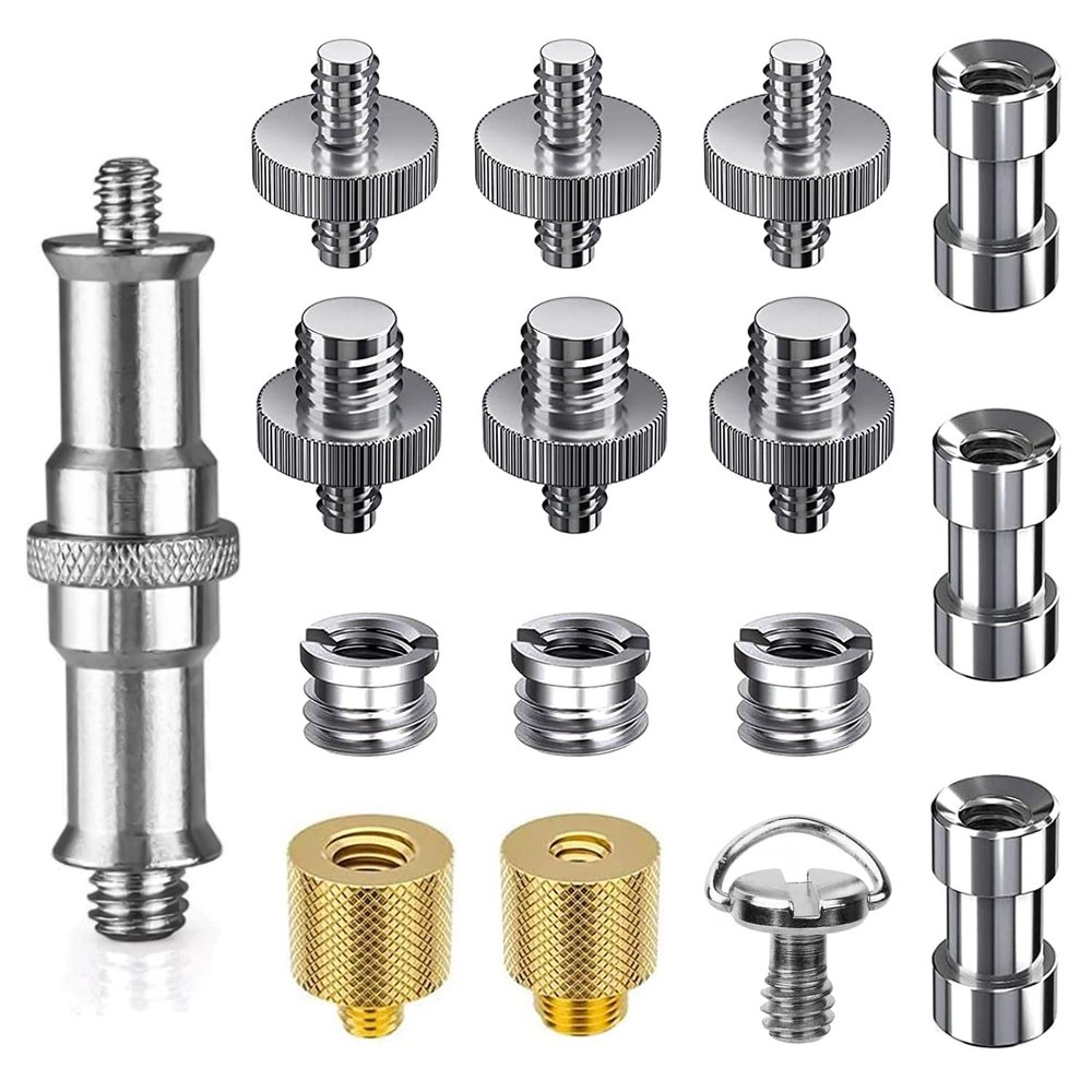 1/4" and 3/8" Camera Screw 16Pcs,Tripod Screw Adapter for DSLR Camera, Tripod, Shoulder Rig, Kickstand