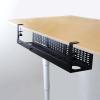 AEONS Under Desk Cable Management Tray Kit - Horizontal Adjustable up to 41 Removable C Clamp Mount Reversible Computer Cord Raceway and Modesty Panel for Large Table, Black view 2