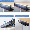 AEONS Under Desk Cable Management Tray Kit - Horizontal Adjustable up to 41 Removable C Clamp Mount Reversible Computer Cord Raceway and Modesty Panel for Large Table, Black view 3