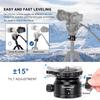 Koolehaoda Tripod Leveling Base Camera Leveler Tripod Head 66mm Half Ball Inclination 15 and 360 Panoramic, 1/4"-3/8" Mounting Screw for DSLR Camera/Camcorder/Video Head/Gimbal Heads view 2