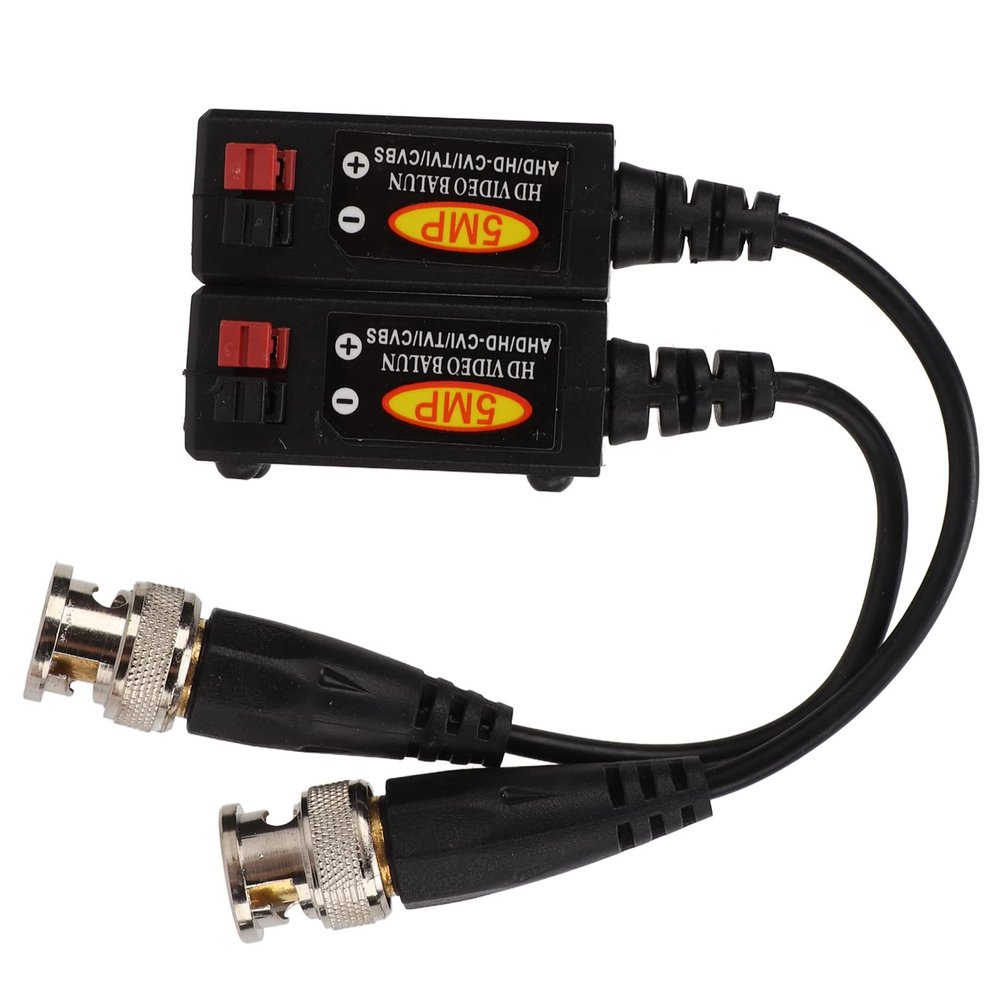 Dioche 1 Pair Passive Video Balun, HD Video Balun Transmitter, 5MP 1 Channel CVI TVI AHD Transceiver for Security Camera System
