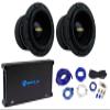 Rockville Punisher 8D2 Bundle: (2) 8 in 750W RMS / 3000W Peak Dual 2 Ohm Competition Car Subwoofers, dB15 1500W RMS / 6000W Peak Mono Amplifier, RWK01 0 Gauge Amp Wiring Kit, 4-Items view 1