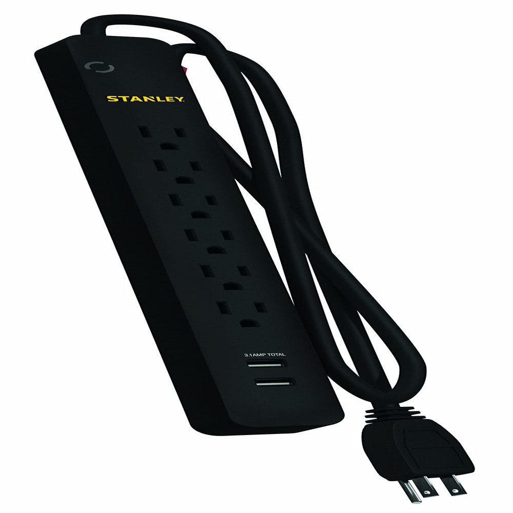 6-OUTLET 2 USB 400 JOULE SURGE PROTECTOR