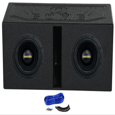 Rockville (2) Punisher 8D2 8" 750w RMS Competition Car Subwoofers+Vented Sub Box