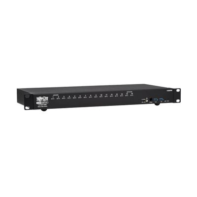 Tripp Lite 16-Port 4K HDMI KVM Switch, 2 USB 3.2 Peripheral Sharing for Keyboard & Mouse, 4K @ 60 Hz - Windows, Mac and Linux Compatible - 1U Rack-Mount, 3-Year Warranty (B024-H4U16)
