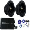 2 Rockville Punisher 8D1 8" 750w RMS Competition Car Subwoofers+Amplifier+Wires view 1