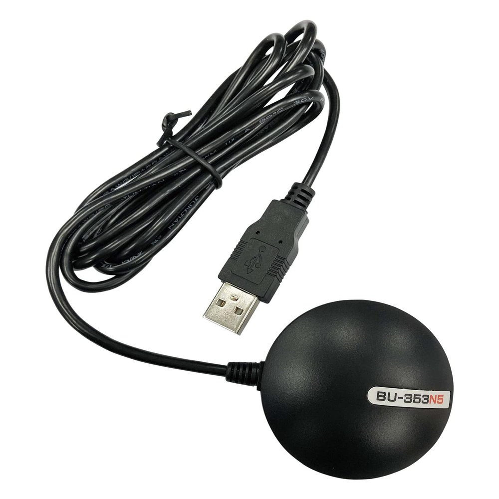 GlobalSat BU-353N5 USB GNSS Receiver, Black, Made in Taiwan