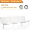 1" - 1/4" Round Deluxe Outdoor Patio Furniture Glides Feet Protectors for Wrought Iron Table and Chair Feet Easy to Install & Replace (32 Pieces, White) view 3