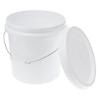 Plastic Pail White with Handle Lid Portable Plastic Bucket Household Cleaning Supplies view 1