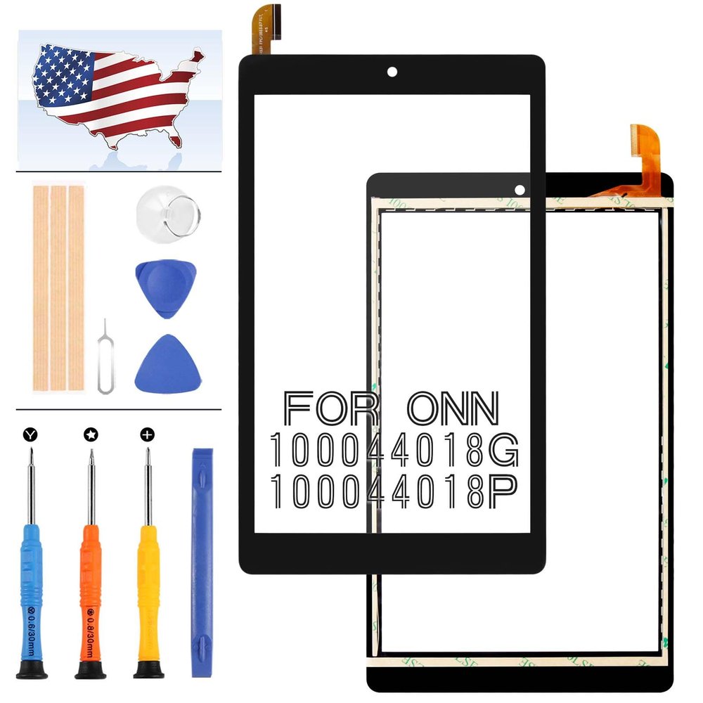 for Onn 100044018G 2APUQW829K Screen Replacement for Onn 100044018P 8 inch Black Tablet Capacitive Touch Screen Digitizer Sensor External Glass Panel 51pins Repair Parts Kit (LCD not Include)