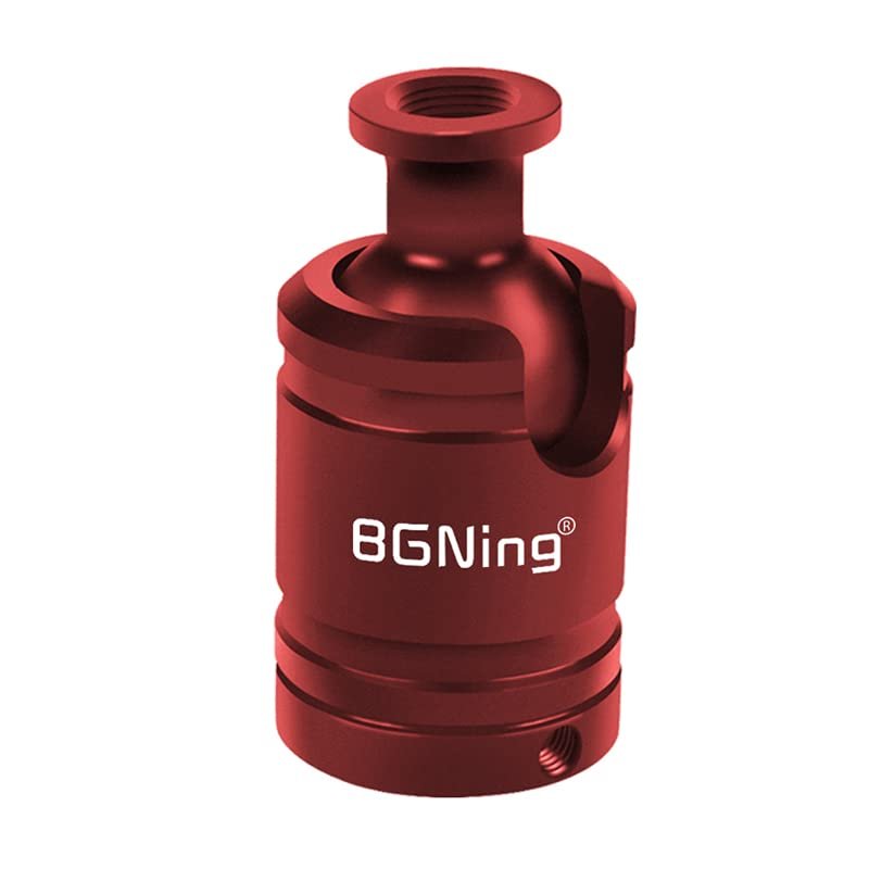 BGNing Mini Ball Head Adapter, 360 Degree Rotatable Camera Mount Adapter with 1/4 Screw Tripod Head for Action Camera/Phone (1/4 to 1/4 Screw Hole red)