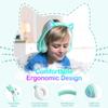 LOBKIN Bluetooth 5.4 Kids Headphones with Case - RGB LED Light Up Cat Ears Foldable Adjustable Over Ear Headphone Support Wireless or 3.5mm Wired Mode for Toddler & Girls & Boys Teens view 2