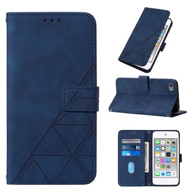 COTDINFOR Wallet Case for Touch 7, Touch 5 Case with Card Holder Leather with Kickstand Magnetic Flip Shockproof Protective Case Compatible with iPod Touch 7/6 / 5 Blue YB