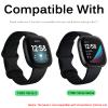 Miimall Compatible for Fitbit Versa Sense Strap, Versa 3 Resin Band Stylish with Stainless Steel Clasp Replacement Bands Straps for Fitbit Versa Sense Versa 3 Trackers(Black&White) view 2