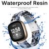 Miimall Compatible for Fitbit Versa Sense Strap, Versa 3 Resin Band Stylish with Stainless Steel Clasp Replacement Bands Straps for Fitbit Versa Sense Versa 3 Trackers(Black&White) view 4