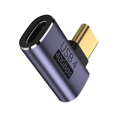 NFHK 40Gbps USB4 Type C Male to Female 90 Degree Left Right Angled 100W Power Data 8K Video Adapter for Laptop Phone