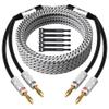 Elecan 14 AWG Speaker Cable Wire 15 Feet with Gold-Plated Banana Tip Plugs-CL2 Rated-in Wall-Heavy Duty Nylon Braided, Oxygen-Free Copper (OFC)-with 5 Cable Ties view 1