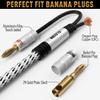 Elecan 14 AWG Speaker Cable Wire 15 Feet with Gold-Plated Banana Tip Plugs-CL2 Rated-in Wall-Heavy Duty Nylon Braided, Oxygen-Free Copper (OFC)-with 5 Cable Ties view 2