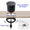 Desk Power Grommet with USB Ports 3.15 Inch Desktop Outlet Recessed Power Bar for Countertop Sofa Cabinet Conference (Black) view 2