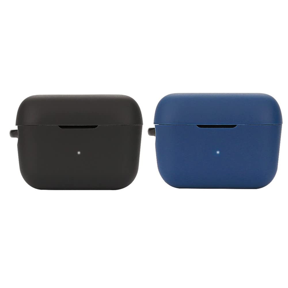 2 Pack DAYJOY Soft Silicone Protective Case Cover Compatible with Sennheiser CX200-SPORT Earbuds, Protective Skin Sleeve with Key Chain (Black+Blue)