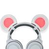 BeamTeam3D Mouse Ears for Headphones - Adorable Mouse Headphones Attachment in Various Colors with Self Fastener - Mouse Ears for Gamers and Streamers (White/Pink) view 1