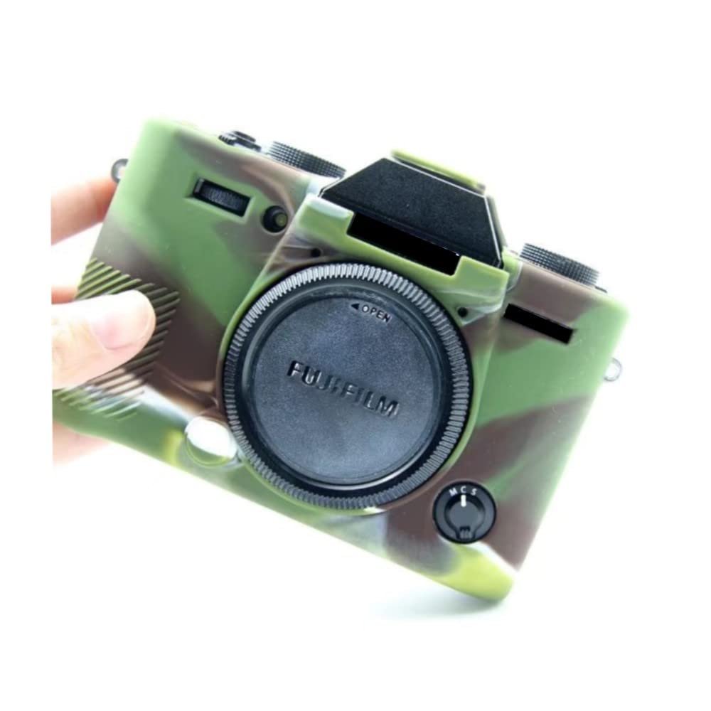 Camera Case Bag Soft Silicone Camouflage Green Shockproof Armor Skin Body Cover Protector for Fujifilm X-T10 mirrorless camera