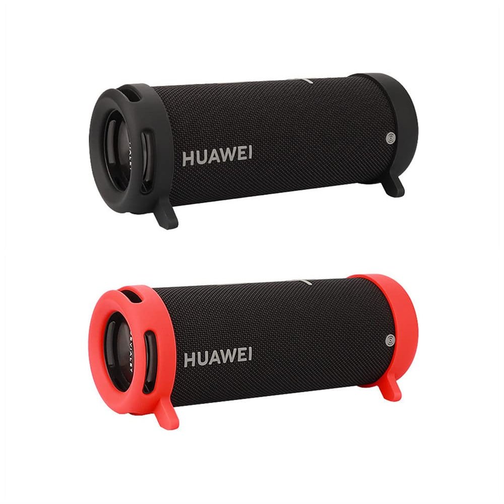 2 Pack DAYJOY Soft Silicone Protective Case Anti-roll Kickstand Bracket Compatible with Huawei Sound Joy(EGRT-00) Protective Bluetooth Speaker (Black+red)