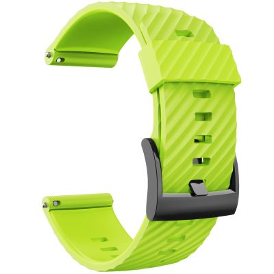 24MM for Suunto 7/Suunto D5 Replacement Wristband Silicone Sports Smart Watch Straps for Suunto 9 Baro/Sport Wrist HR Baro Watchband (Color : Green, Size : Suunto Sport baro)
