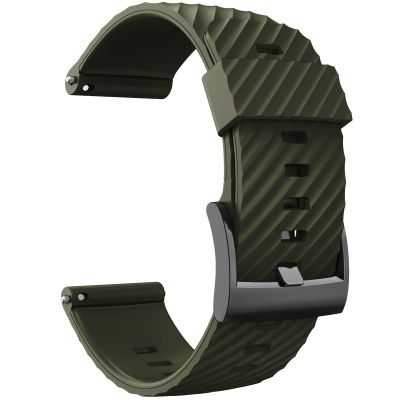 24MM for Suunto 7/Suunto D5 Replacement Wristband Silicone Sports Smart Watch Straps for Suunto 9 Baro/Sport Wrist HR Baro Watchband (Color : Army Green, Size : for suunto 9 baro)