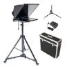 20 Inch Aluminum Lifting Teleprompter for Tablets with Tempered Optical Glass & Remote Control with LCD Screen Support Xp /Win7/Win10 System for Studio Make Videos and Live (Single Screen) view 1