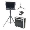 20 Inch Liftable Teleprompter with Remote Control and App Metal with Adjustable Tempered Optical Glass Supports Webcam Wide Angle Camera Lens Studio Make Videos (Single Screen) view 1