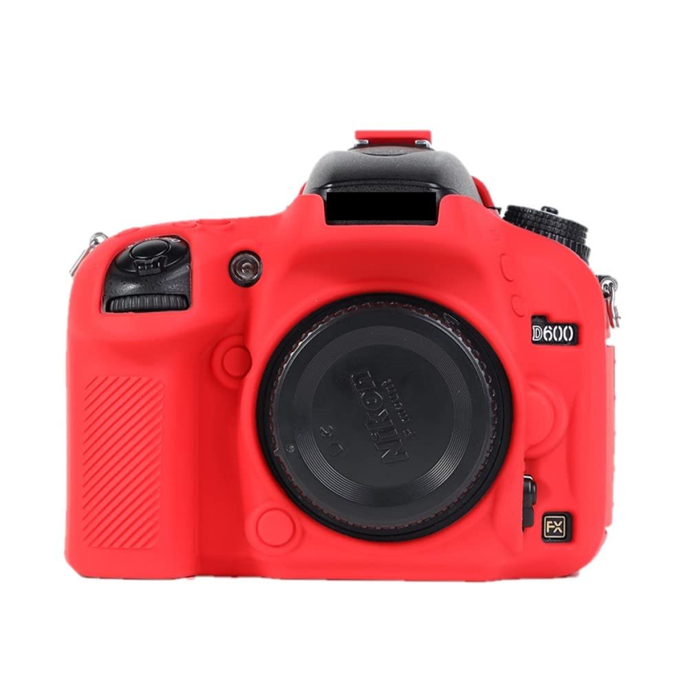 Camera Case Bag Red Soft Silicone Armor Skin Body Cover Protector for Nikon D600 Digital Camera