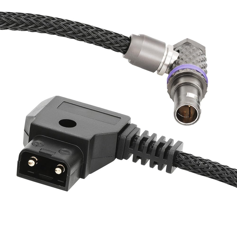 2-Pin Right-Angled to D-tap/P-tap Power Cable for Teradek/SMALLHD/ARRI/RED/TILTA/Paralinx/Preston/Hollywood/Switronix/Panasonic 17.3 inches