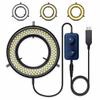 Microscope LED Ring Light Illuminator, USB 5V 144 LED Color Temperature Adjustable, 4 Zone RGB, Focus Lamp Source for Monocular Binocular Trinocular Stereo Microscope Vision Scientific (144 CW WW) view 1