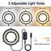 Microscope LED Ring Light Illuminator, USB 5V 144 LED Color Temperature Adjustable, 4 Zone RGB, Focus Lamp Source for Monocular Binocular Trinocular Stereo Microscope Vision Scientific (144 CW WW) view 2