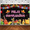 SENDY 7x5ft Feliz Cumpleaos Backdrop Mexican Fiesta Happy Birthday Party Decorations Supplies Cactus Balloons Mexico Cinco De Mayo Carnival Bday Cake Table Banner Photography Background Photo Props view 1