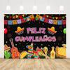 SENDY 7x5ft Feliz Cumpleaos Backdrop Mexican Fiesta Happy Birthday Party Decorations Supplies Cactus Balloons Mexico Cinco De Mayo Carnival Bday Cake Table Banner Photography Background Photo Props view 2