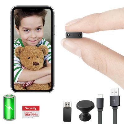 Free 32G Smallest Wireless Camera,HD1080P WiFi Security Camera,1.5 Hours Battery Time,Portable Video Camera with Night Vision,Motion Detection,Cloud Storage for Security with iOS Android for APP