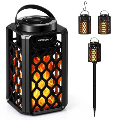 Father's Day Gifts for Dad, Birthday Gifts for Men, Outdoor Bluetooth Speakers Waterproof Portable LED Flame Speaker 10W Bass, Women Couples, Patio Porch Garden Home Backyard Decor (1 Pack)