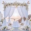 10 ft x 8 ft Wrinkle Free White Backdrop Curtain for Wedding Parties, Polyester Photography Backdrop Drapes for Birthday Parties Stage Backdrop Stand, White Background Curtains 5x8FT 2 Panels view 1