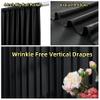20 ft x 10 ft Wrinkle Free Black Backdrop Curtain for Parties, 4 Panels 10ft Polyester Black Photo Backdrop Drapes for Graduation Birthday Wedding Party Stage Curtains view 2