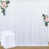 30 ft x 10 ft Wrinkle Free White Backdrop Curtain for Wedding Parties, Polyester Photo Backdrop Drapes for Baby Shower Birthday Party Backdrop Stand, Bulk Thick Background Curtains, 5x10FT 6 Panels view 1