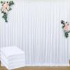 20 ft x 10 ft Wrinkle Free White Backdrop Curtain for Wedding Parties, Polyester Photo Backdrop Drapes for Baby Shower Birthday Party Backdrop Stand, Bulk Thick Background Curtains 5x10FT 4 Panels view 1
