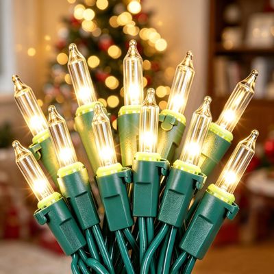 Hopolon 13FT 50 Warm White Christmas Incandescent Mini String Lights 2 Pack