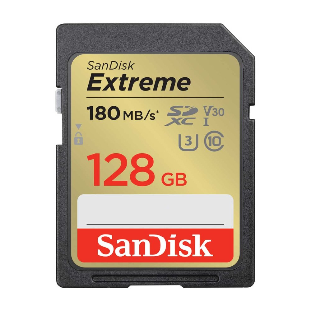 SanDisk Extreme SDSDXVA-128G-GHJIN SD Card, 128 GB, SDXC Class 10, UHS-I, U3, V30, SanDisk Extreme Package, Genuine Product