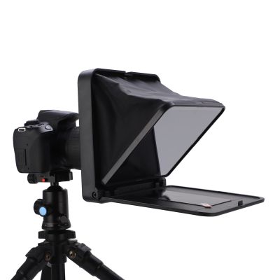 Dilwe Teleprompter with Remote Control, Foldable Portable Teleprompter with 49mm, 52mm, 58mm, 62mm, 67mm, 72mm, 77mm Adapter Ring for Smartphone Tablet SLR Camera