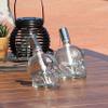Sunnydaze Grinning Skull Glass Tabletop Torches - Outdoor Patio Lighting - Includes Wicks and Attached Snuffers - Set of 4 Refillable Torches - Clear view 4