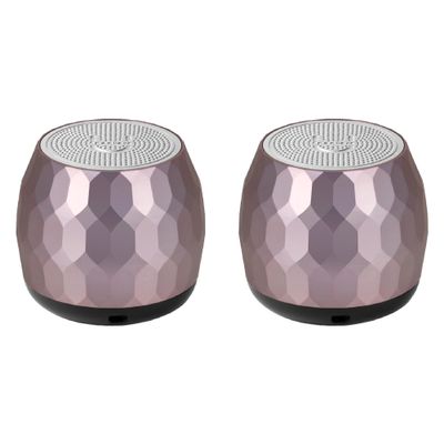 Fashionit U Speakers Micro Bluetooth Computer Speaker 2-Pack Bundle with Matching Speaker, Built-in Mic & Selfie Remote Control, for Workspace, Desktop, Laptop, Mobile, Tablet, PC - Glam Lilac