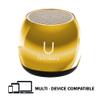 Fashionit U Speakers Micro Bluetooth Computer Speaker 2-Pack Bundle with Matching Speaker, Built-in Mic & Selfie Remote Control, for Workspace, Desktop, Laptop, Mobile, Tablet, PC - Mirror Gold view 2